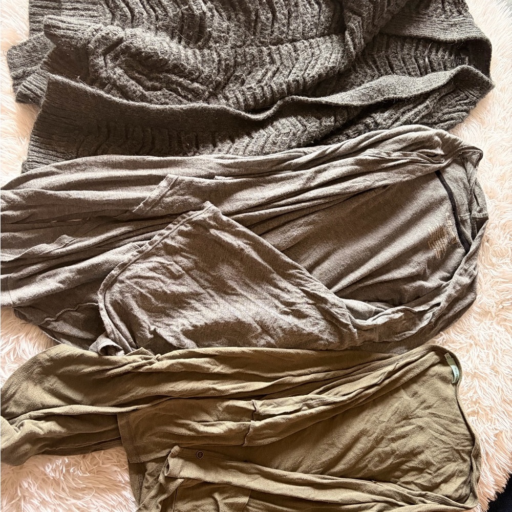 Neutral Olive & Taupe cardigans set of 3